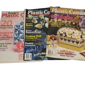 Lot of 3 Annie's Plastic Canvas Magazines Spring Easter Holiday Patterns 2004